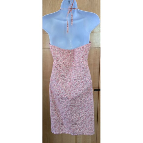 Old Navy Halter Dress Pink Floral Dress beach Nautical boho fairycore honeymoon - Picture 2 of 6
